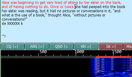 text transmission halts at the insertion cursor