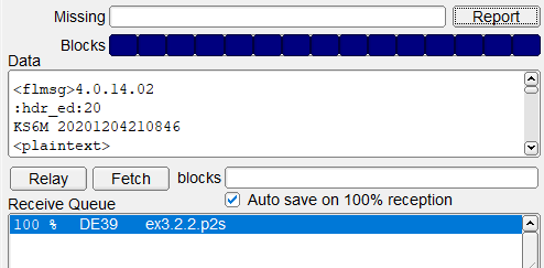 flamp shows that all blocks have been received
